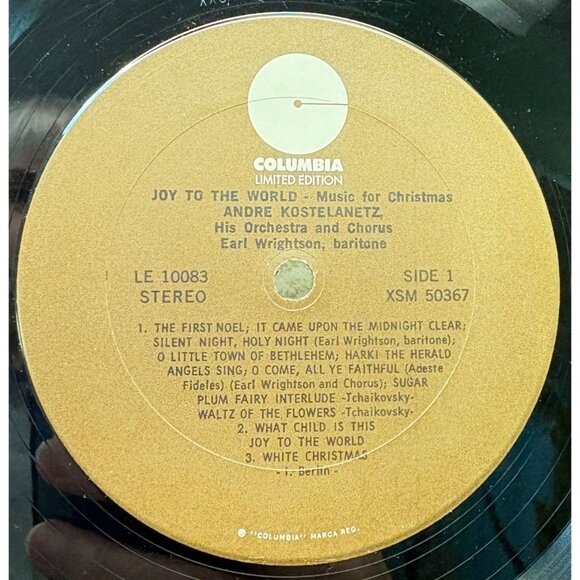 Andre Kostelanetz Joy To The World Christmas Music LP Earl Wrightson Baritone - Picture 2 of 6